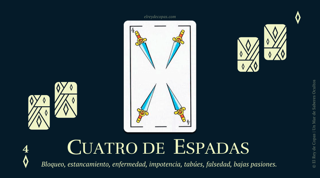 Cuatro de Espadas y su significado en la Baraja Española